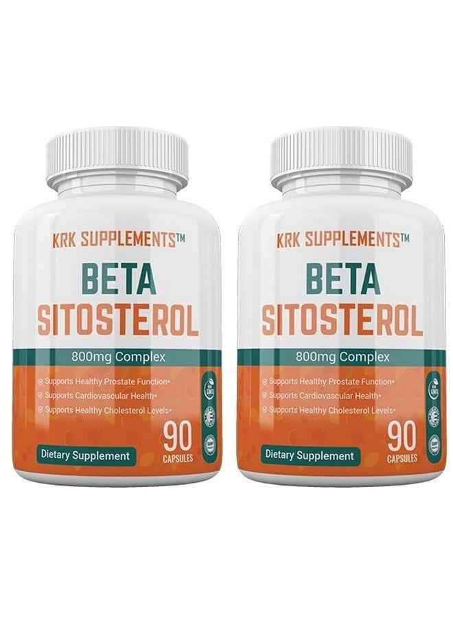 KRK SUPPLEMENTS 2 Bottles Beta Sitosterol 800Mg Per Serving 180 Total Capsules Prostate Support  - Image 2