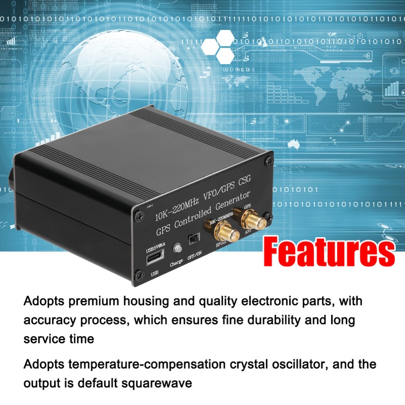 مولد خاضع للتحكم بواسطة GPS 10KH-220MHz - مصدر مرجعي قابل للتعديل للتردد GPS CSC - Image 2