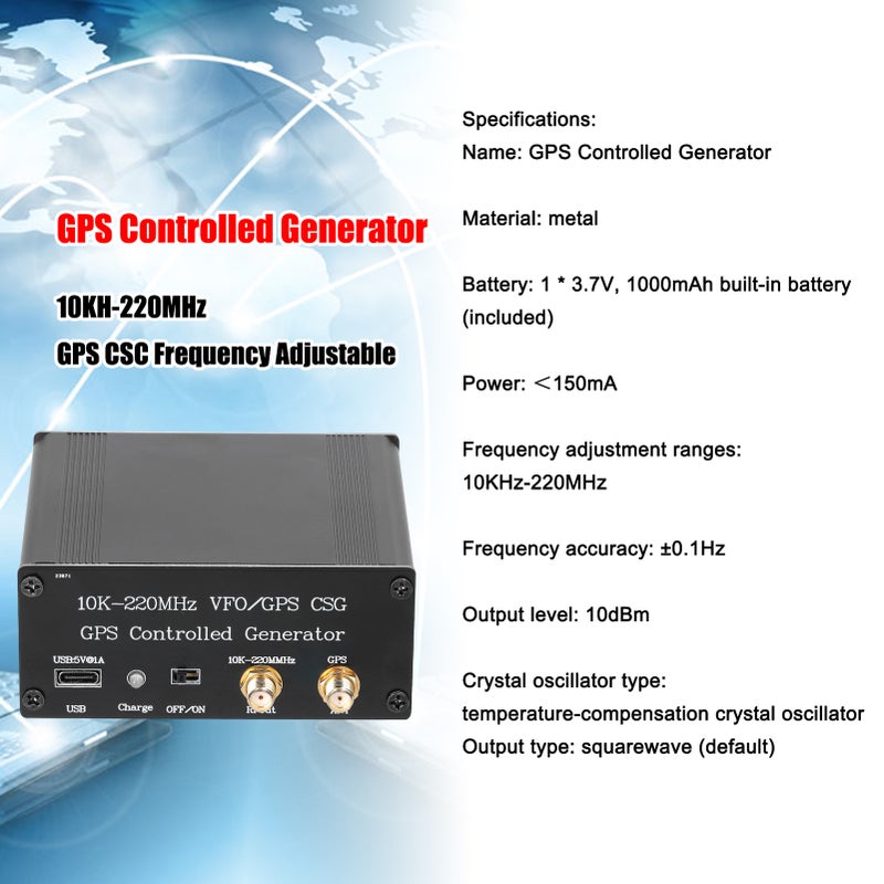 مولد خاضع للتحكم بواسطة GPS 10KH-220MHz - مصدر مرجعي قابل للتعديل للتردد GPS CSC - Image 3