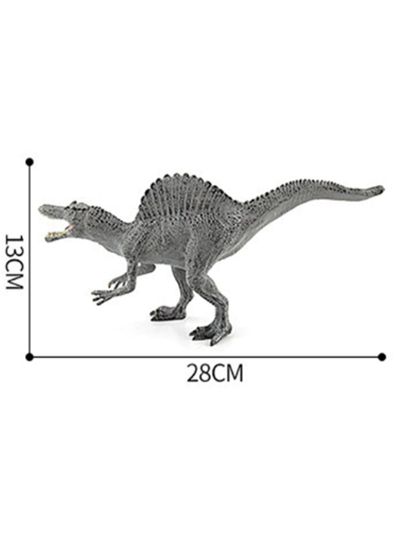 11 Inch Light Gray Spinosaurus, Realistic Jurassic Dinosaur Model Toy, Plastic Educational Prehistoric Animal Model For Kids And Toddlers, Gift - Image 2