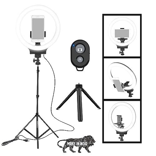 Osaka® 10" Professional LED Ring Light with Stand & Table Tripod for Mobile Phones & Camera, 3 Color Temperature Mode Lighting for Photo Shoot YouTube Video Shooting with Bluetooth for Andoid/iOS - Image 1