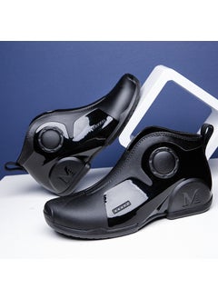 Generic Mens Trendy Waterproof Slip-Resistant Fishing Rain Boots G350-Black 