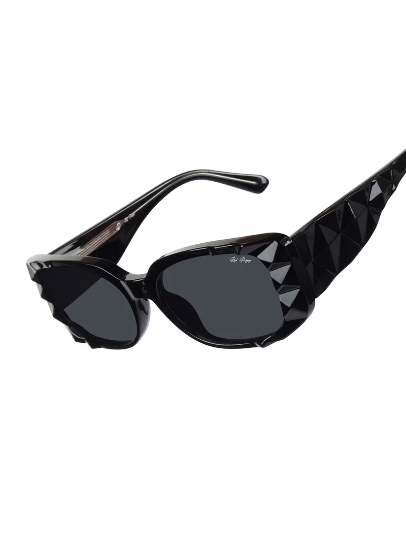 Woggles Red Pappy Aetheris Black Rectangle Sunglasses