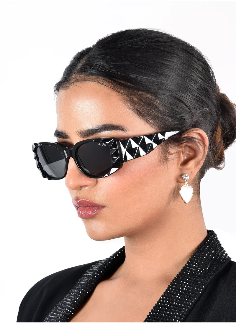 Woggles Red Pappy Aetheris Black Rectangle Sunglasses