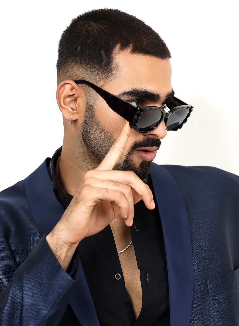 Woggles Red Pappy Aetheris Black Rectangle Sunglasses