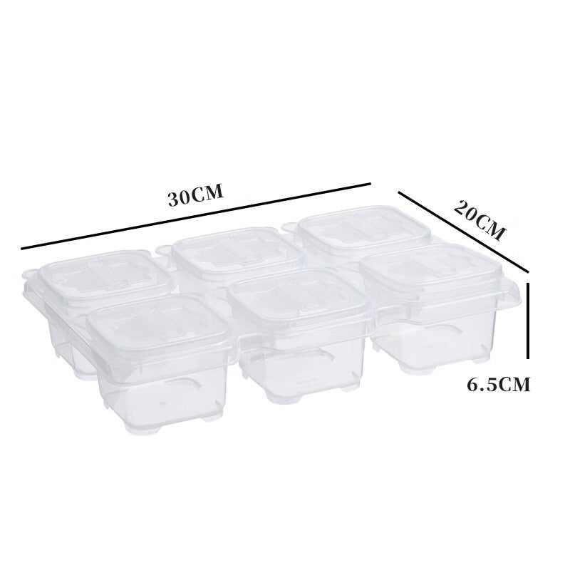 Baijie Food Sample Storage Box, Kindergarten School Hotel Fresh-Keeping Material Sampling Box, 6 Compartments Integrated (With Labels) - Image 1