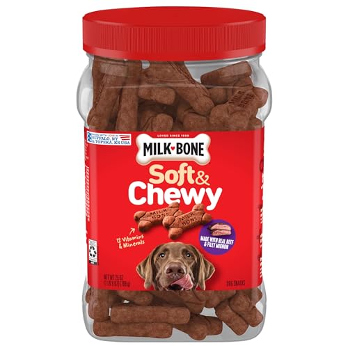 MILK-BONE MilkBone Soft Chewy Dog Treats Beef Filet Mignon Recipe 25 Ounce