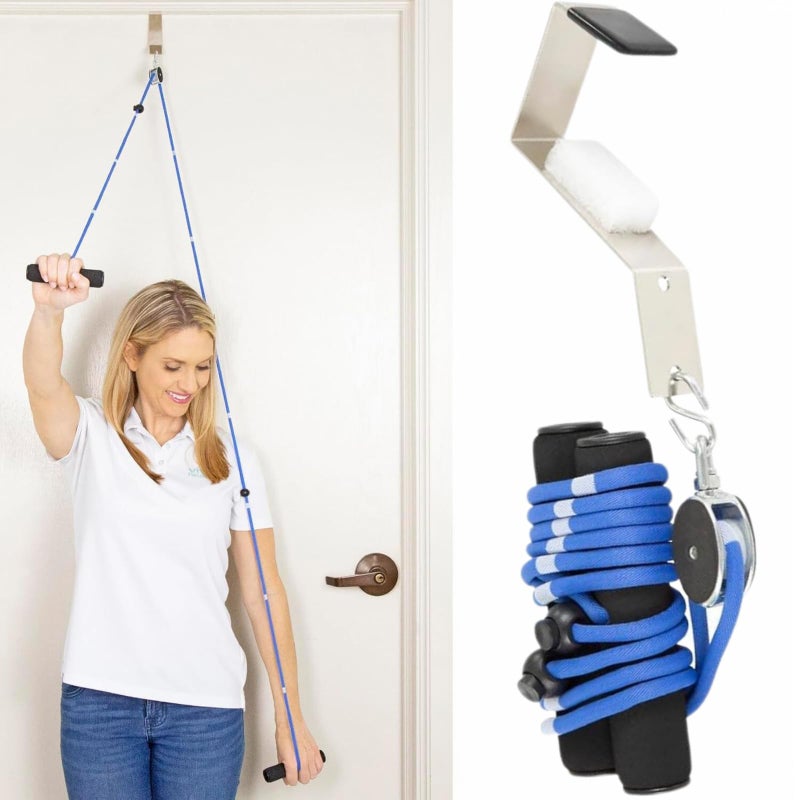 Vive Shoulder Pulley for Physical Therapy - Rotator Cuff Pain Pulley System - Over Door Rehab Exerciser - With Durable Metal Pulley & Comfortable Padded Handles (FSA/HSA Approved) - Image 1