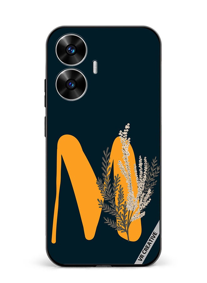 VR CREATIVE غطاء حماية لهاتف Realme C55 بتصميم حروف M(113) متعدد الألوان - Image 1