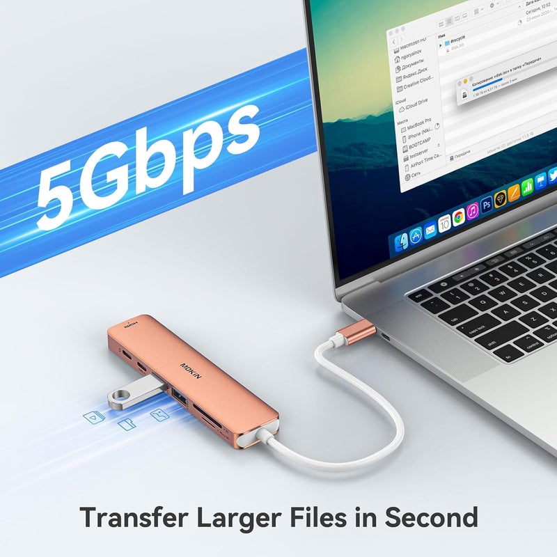 Mokin USB C Hub HDMI Adapter for MacBook Pro/Air, 7 in 1 USB C Dongle with HDMI, SD/TF Card Reader, USB C Data Port,100W PD, and 2 USB 3.0 Compatible for MacBook Pro/Air, Dell XPS, Lenovo Thinkpad. - Image 5