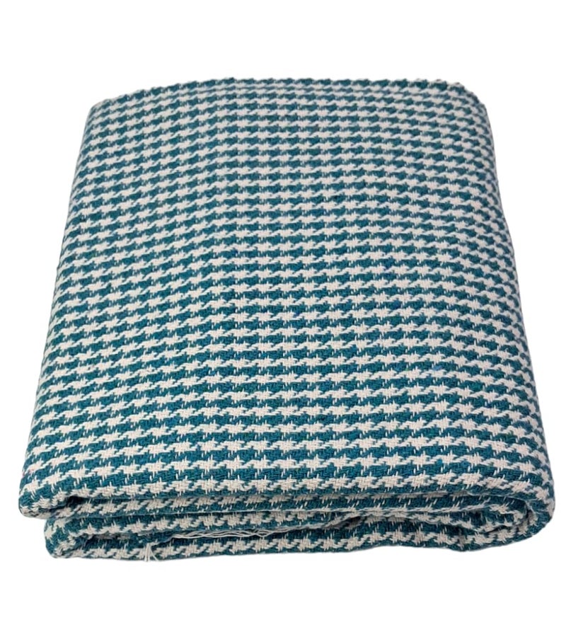MAMRAJ The Handloom Story 100% Desi Thick & Heavy Khadi Cotton Soft Beautiful Khes/Comforter/Chadar/Single AC Blanket, Set of 1 Pc, Size- 255cm X 140cm (Skin Friendly, (Green Check) - Image 2