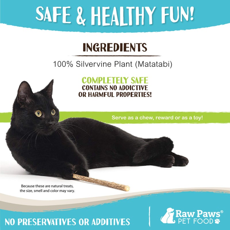 Raw Paws Silvervine Sticks for Cats (30 Pack) - Silvervine Cat Toy for Indoor Cats - Catnip Sticks - Silver Vine Cat Chew Stick - Image 4