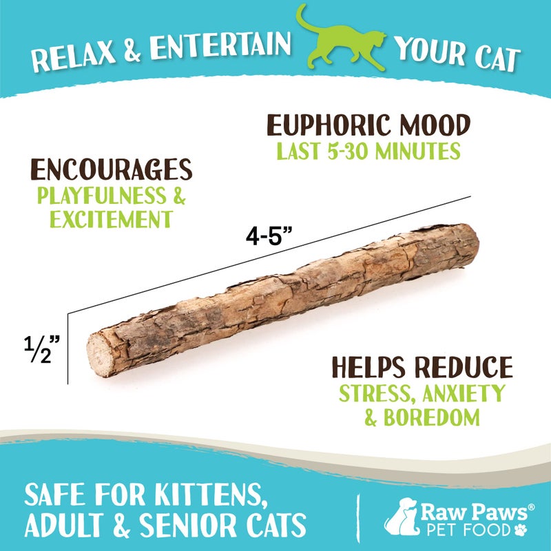 Raw Paws Silvervine Sticks for Cats (30 Pack) - Silvervine Cat Toy for Indoor Cats - Catnip Sticks - Silver Vine Cat Chew Stick - Image 3