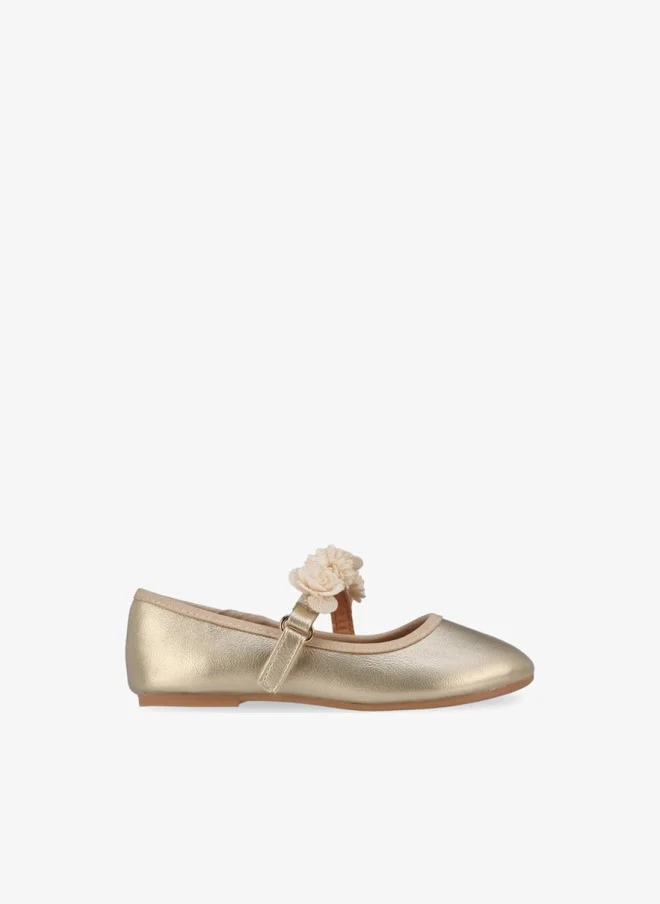 فلورا بيلا من شو إكسبرس Flora Bella Girls Floral Accent Hook & Loop Ballerina Shoes