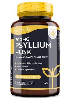 Nutravita Psyllium Husks Fibre Supplement Supports Daily Rhythm 180 Vegan Capsules 