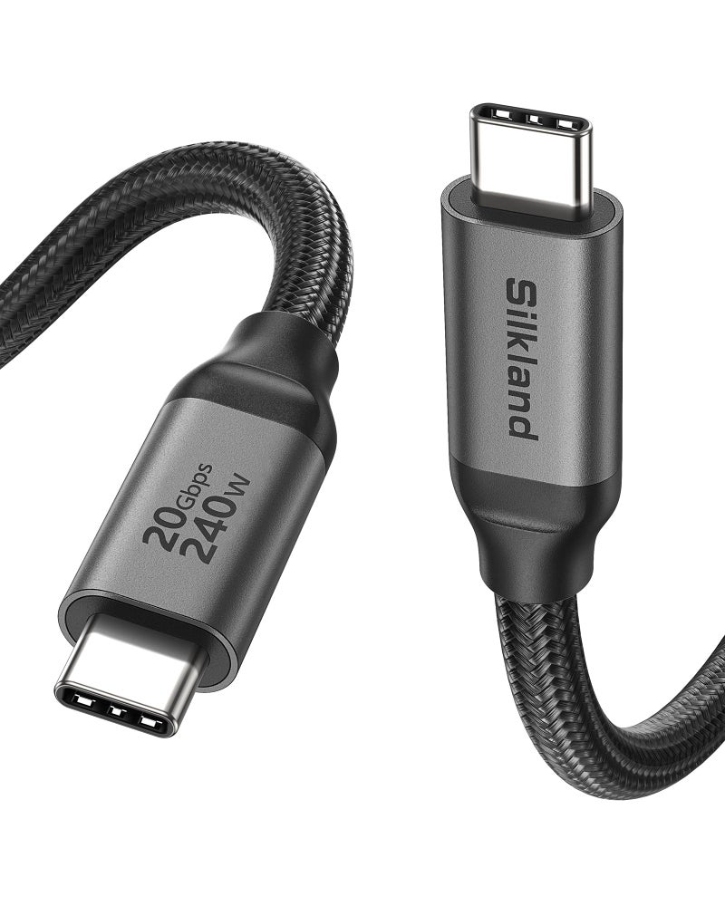 Silkland USB C Monitor Display Cable 3.3FT 4K@144Hz/60Hz, 8K USB C 3.2 Gen 2x2 Video Cable, 20Gbps Data Transfer, 240W PD Charging, Type C Compatible for iPhone 17, MacBook, CarPlay, Portable Monitor - Image 1