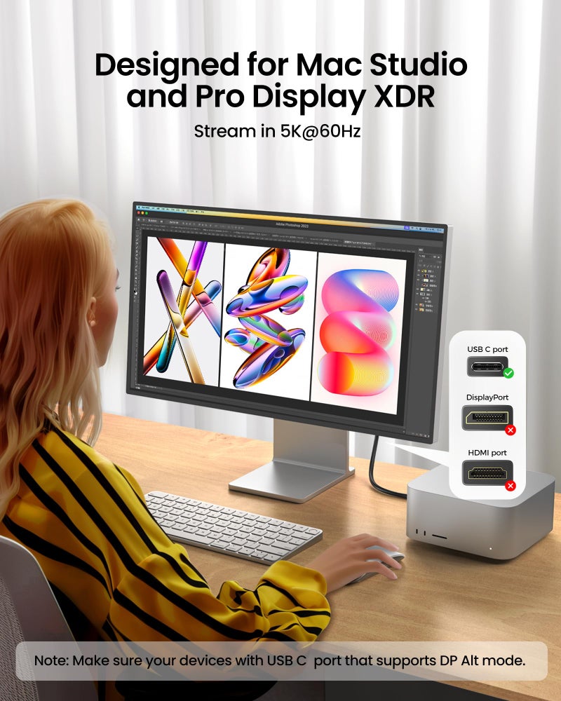 Silkland USB C Monitor Display Cable 3.3FT 4K@144Hz/60Hz, 8K USB C 3.2 Gen 2x2 Video Cable, 20Gbps Data Transfer, 240W PD Charging, Type C Compatible for iPhone 17, MacBook, CarPlay, Portable Monitor - Image 2