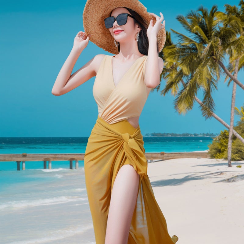 New Bikini Swimsuit Women''s One-Piece Bikini Suit Slimming Look Belly-Covering Sexy Hot Spring High-End Swimwear - Image 2