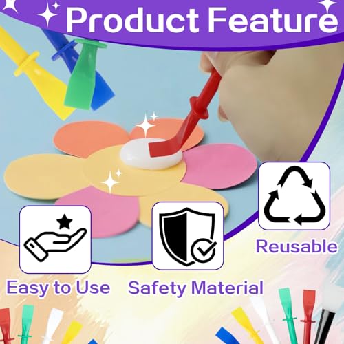Mtuiewo 30 Pcs Silicone Glue Brush and Plastic Spreader Set, Colored Plastic Glue Applicators for Woodworking Crafts, DIY Projects, Timber, Paper and Handicrafts, Durable and Easy-to-Clean - Image 4