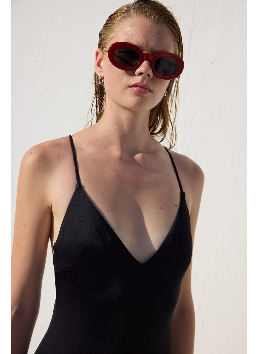 Manuka - Cross Strap Swimsuit Black - Image 1