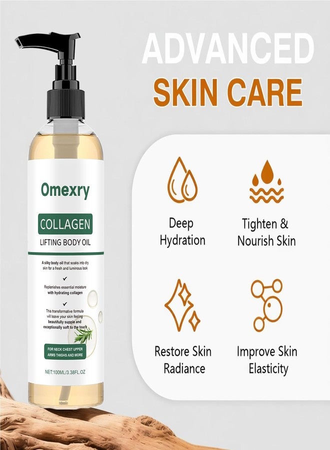 Omexry Collagen Lifting Body Oil After Shower, Hydrating Collagen Oil, Moisturizing Anti Aging Silk Body Oils for Women & Men, Smooth & Anti Wrinkles, Lightweight Non-Greasy, 3.8 Fl Oz (1PC - Image 2