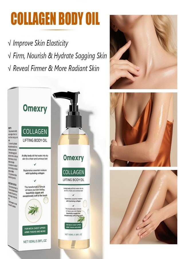 Omexry Collagen Lifting Body Oil After Shower, Hydrating Collagen Oil, Moisturizing Anti Aging Silk Body Oils for Women & Men, Smooth & Anti Wrinkles, Lightweight Non-Greasy, 3.8 Fl Oz (1PC - Image 3