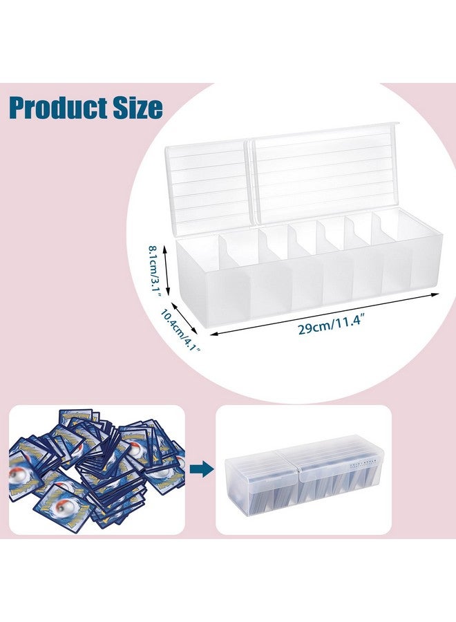 OwnMy Plastic Card Storage Box Plastic Card Storage Case, Clear Plastic Trading Card Storage Box Sports Card Storage Box Organizer with Dividers, White - Image 3