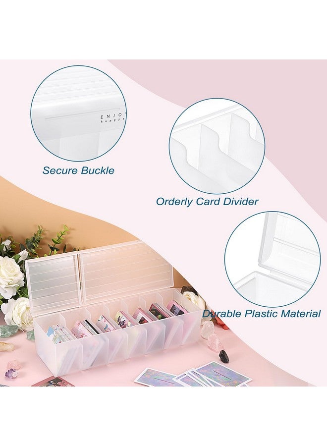 OwnMy Plastic Card Storage Box Plastic Card Storage Case, Clear Plastic Trading Card Storage Box Sports Card Storage Box Organizer with Dividers, White - Image 4