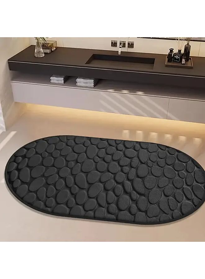 Quick Dry Memory Foam Bath Mat Non Slip Backing Machine Washable Dark Gray - Image 2