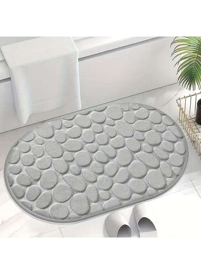 Quick Dry Memory Foam Bath Mat Non Slip Backing Machine Washable Dark Gray - Image 5