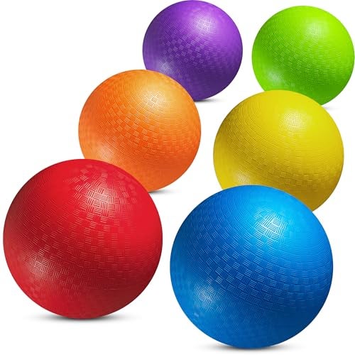 Playbolt 7inch Dodgeballs For Kids Adults 6 Pack Rubber Kickball Playground Four Square Balls With Pump Colorful Indoor Or Outdoor Play Sports Balls For School PE Class Recess Backyard Game - Image 1