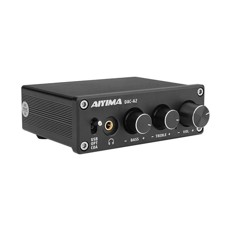 AIYIMA DAC-A2 Digital to Analog Audio Converter USB DAC Headphone Amplifier PC-USB Optical Coaxial Input RCA 3.5mm Output Treble Bass Control Mini HIFI Decoder - Image 1