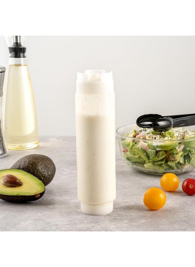 ريستورنت وير زجاجة ضغط بلاستيكية مقلوبة من ريستورانت وير، سعة ١٦ أونصة، مزودة بأغطية إعادة تعبئة وتوزيع - مبدأ "الأولى في الداخل أولًا في الخارج" - مثالية للمطاعم وشاحنات الطعام - علبة واحدة - Image 3