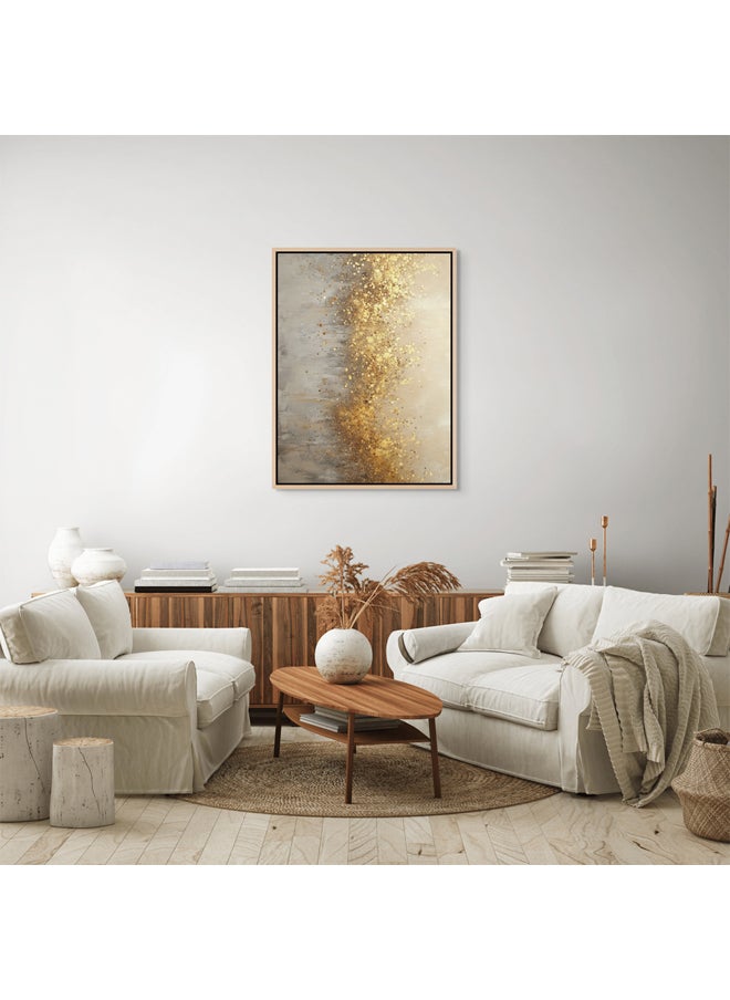 Art Decor Art Decor Framed Canvas Wall Art of Gold Abstract Artwork Print Modern Art with Gold Accents 2-Way Wall Decor for Bedroom Office Living Room Gifting  - Image 2