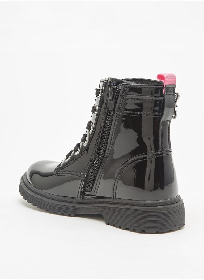 Disney - Minnie Mouse Print Ankle Boots with Lace-Up Closure - Image 1