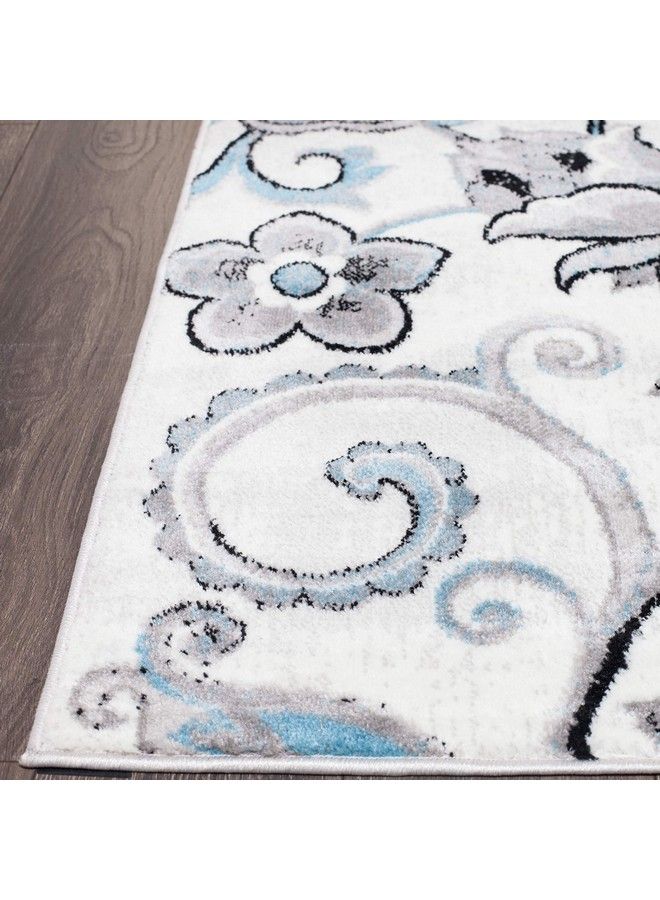 Home Dynamix سجادة Boho Odesa Runner مقاس 1'6"X7'2" Ikat Ivory Blue - Image 4