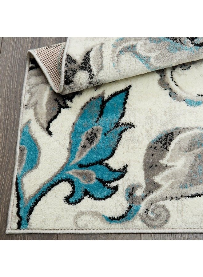 Home Dynamix سجادة Boho Odesa Runner مقاس 1'6"X7'2" Ikat Ivory Blue - Image 5