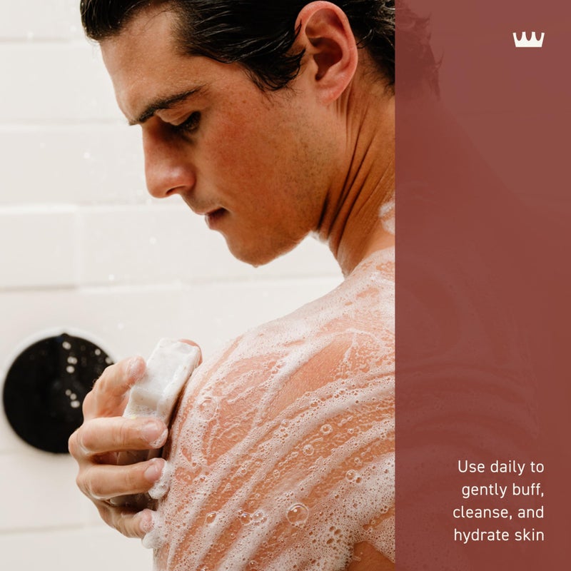 Cremo Exfoliating Body Bar for Men, Bourbon & Oak Scent, Multi-Layered Fragrance That Buffs, Cleanses and Hydrates Skin, 5oz - Image 2