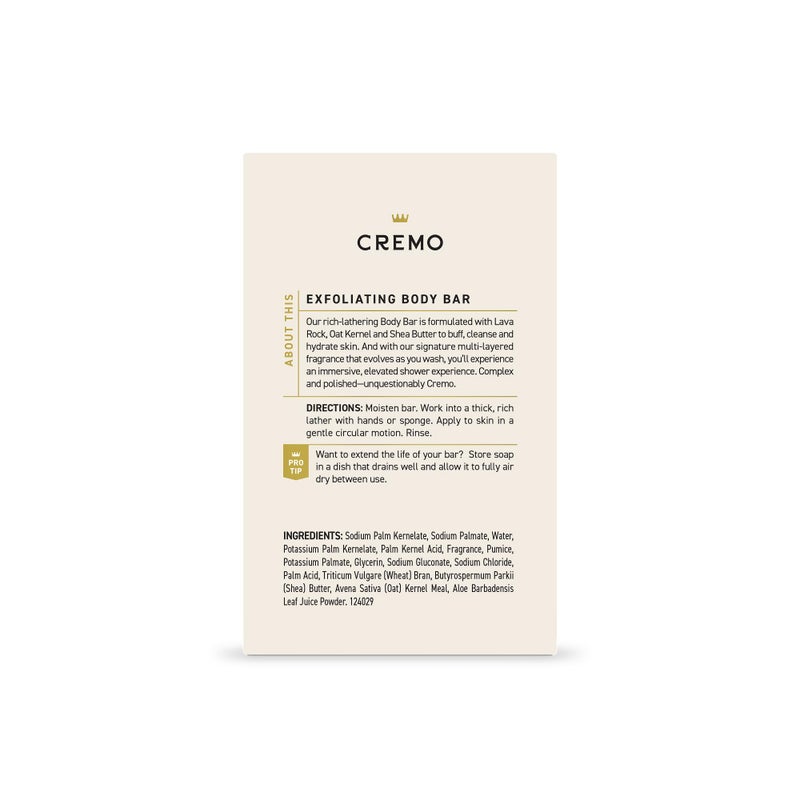 Cremo Exfoliating Body Bar for Men, Bourbon & Oak Scent, Multi-Layered Fragrance That Buffs, Cleanses and Hydrates Skin, 5oz - Image 4