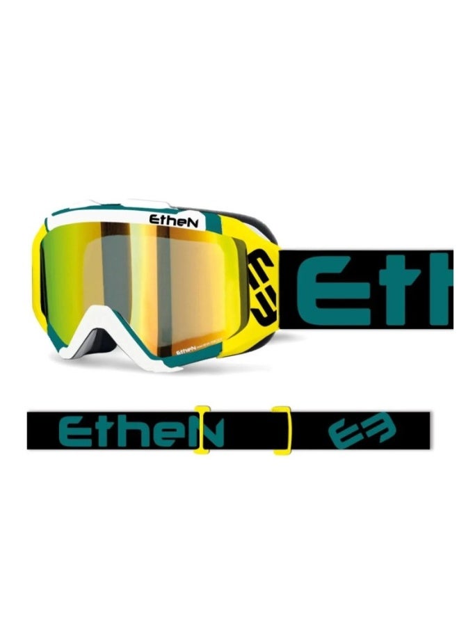 ETHEN 05R DUSTY PETROL GOGGLES -GOLD MIRROR LENS