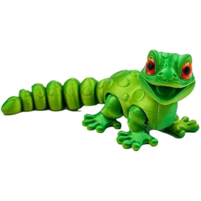 ARROMI 3D Printed Lizard, 13.8cm Yellow-Green 3D Printed Gecko, Flexible Articulated Design for Stress Relief, Home and Office Decor, Unique Gift Perfect for Giving to Friends - Image 1