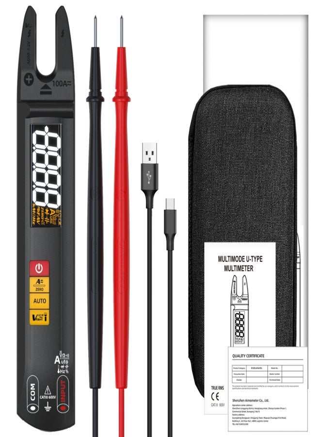BSIDE 3in1 Handheld Digital Multimeter Clamp Ammeter Electric Test Pen LCD Color Display Handheld Multimeter 6000 True RMS Counts Professional Voltage Capacitance Resistance Frequency Diode Duty Cycle - Image 1