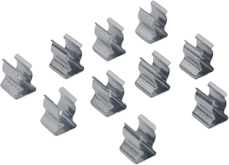 مشابك أدوات فولاذية ثقيلة 10 قطع فضي 6 مم للمكنسة والمذراة والأنابيب وتخزين المرآب - Image 1