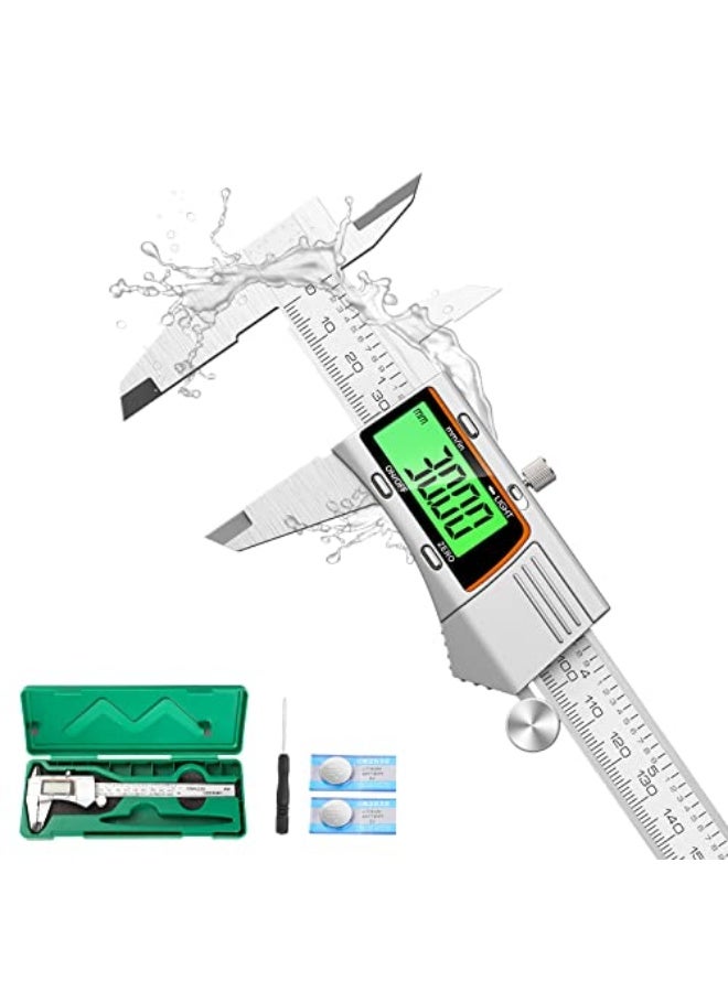 Digital Caliper 6 inch 150mm Micrometer Caliper Digital Caliper All Stainless Steel Electronic Diameter Measuring Tool with Large LCD Screen for Household/Jewelers/DIY - Image 1
