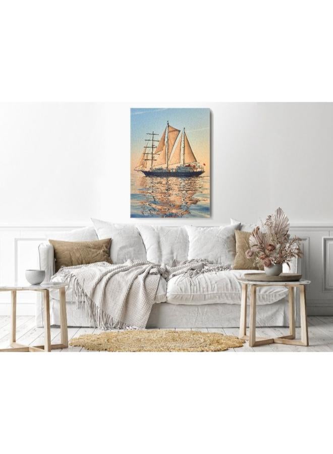 Home Gallery Canvas Wall Art, Abstract Framed Portrait of Sailing ship race. Cruises and yachting - Image 3