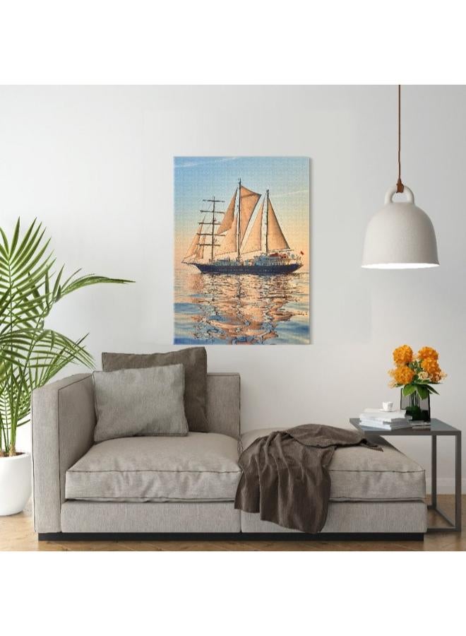 Home Gallery Canvas Wall Art, Abstract Framed Portrait of Sailing ship race. Cruises and yachting - Image 4