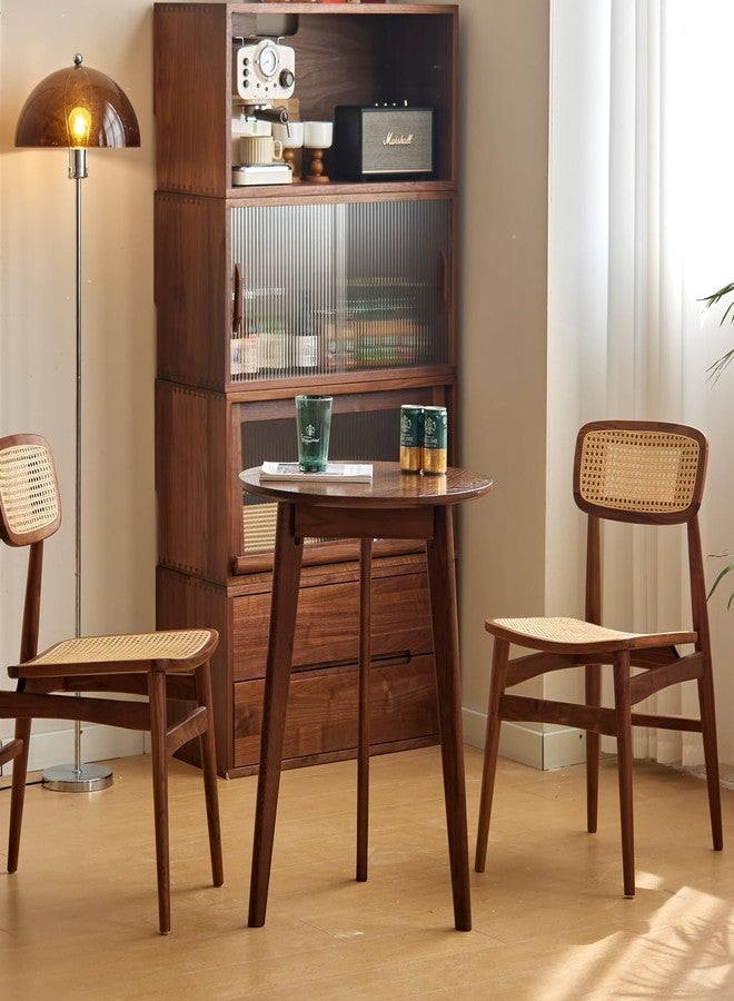 Runam Woods Luxury Mid- Century Modern Small Round Dining Table for Kitchen, Dining Room, Living Room, Multi-Functional Solid Wood Table/Desk, Small Coffee Table. (Round- 50cm) - Image 2
