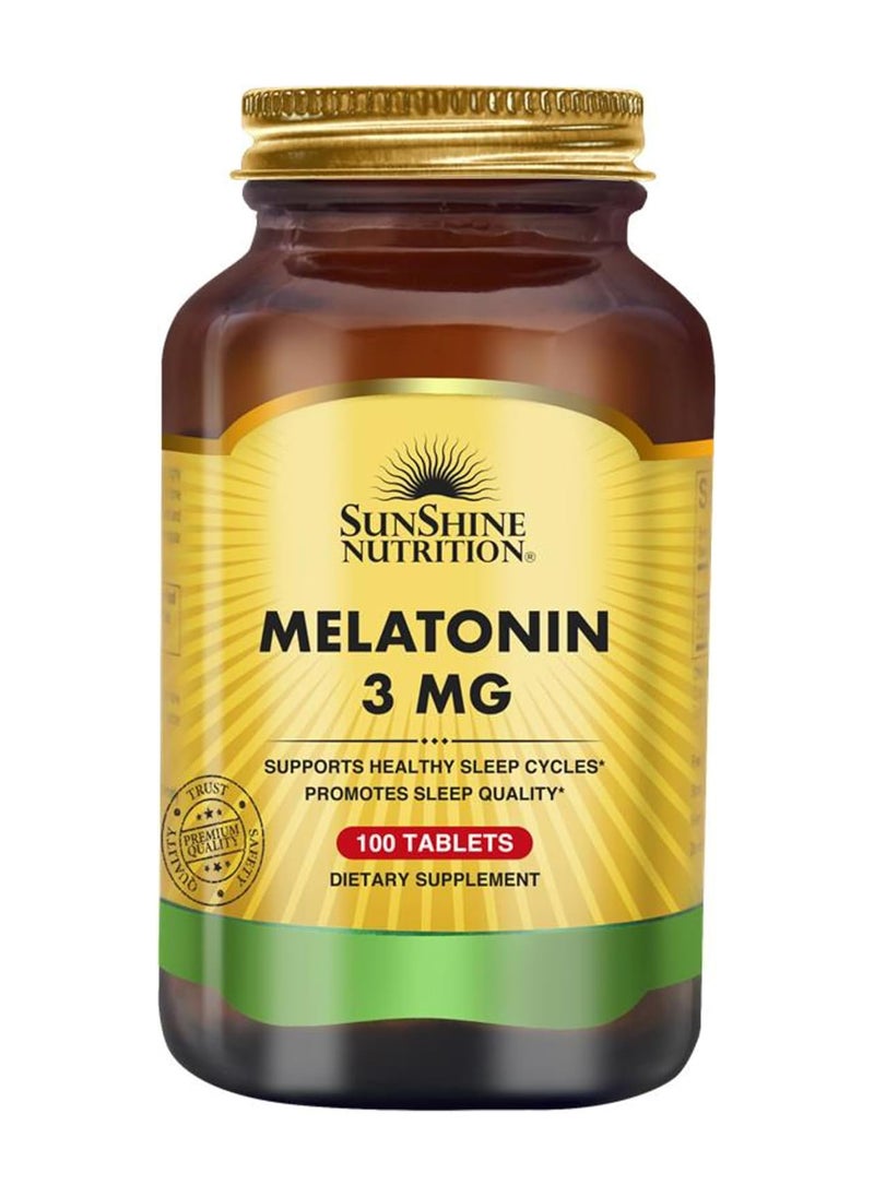 SUNSHINE NUTRITION Melatonin 3Mg 100 Tablets  - Image 1