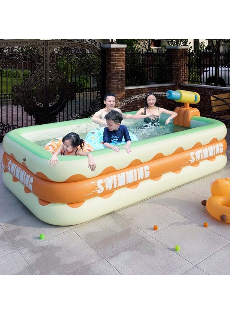 AUTOYSUR Inflatable Swimming Pool for Kids and Adults with Shade Sail, Thickened Blow Up Family Swimming Kiddie Pool for Garden, Backyard, Family Summer Water Part (Swimming pool+Sun Shade) - Image 3