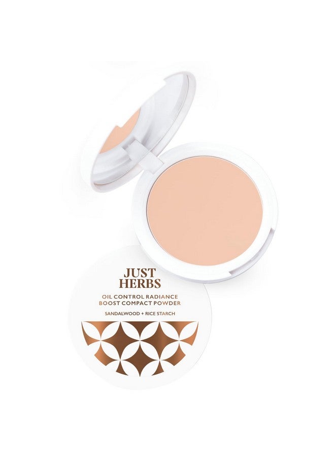 Just Herbs بودرة مضغوطة لتعزيز إشراقة التحكم في الزيت لمكياج الوجه 9 جرام (بورسلين) - Image 1